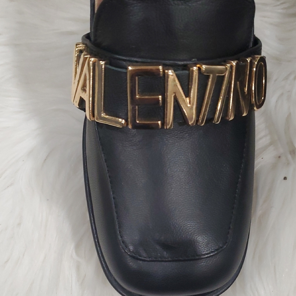 Y2k Valentino Rosalinda  Black Platform Slipon with Gold Logo - Picture 16 of 16